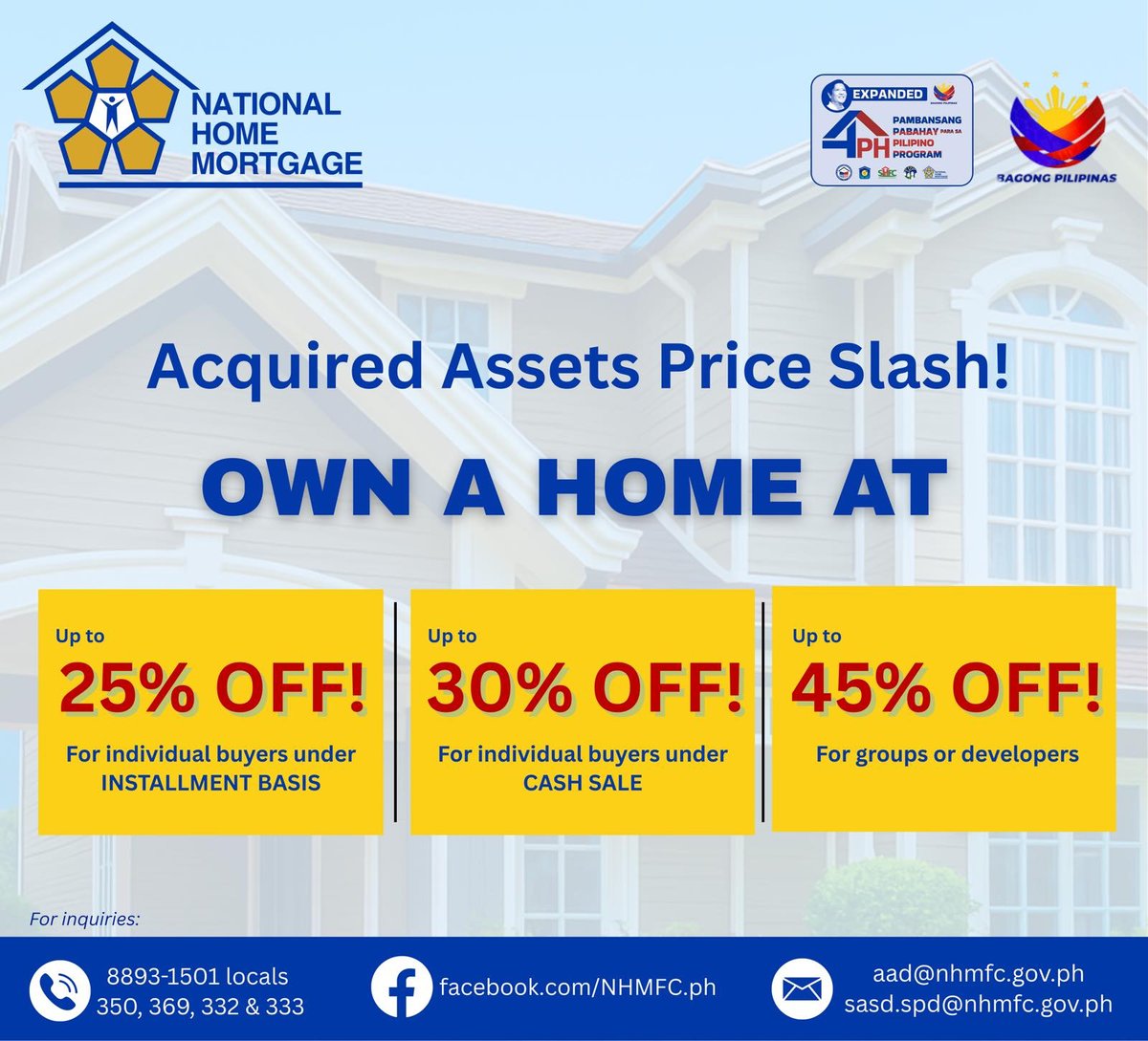 NHFMC Acquired Assets Price Slash!