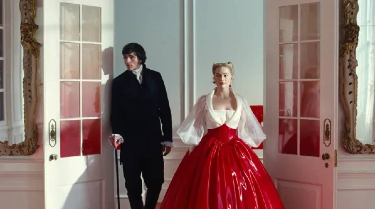 JACOB Elordi and Margot Robbie in ‘Wuthering Heights.’