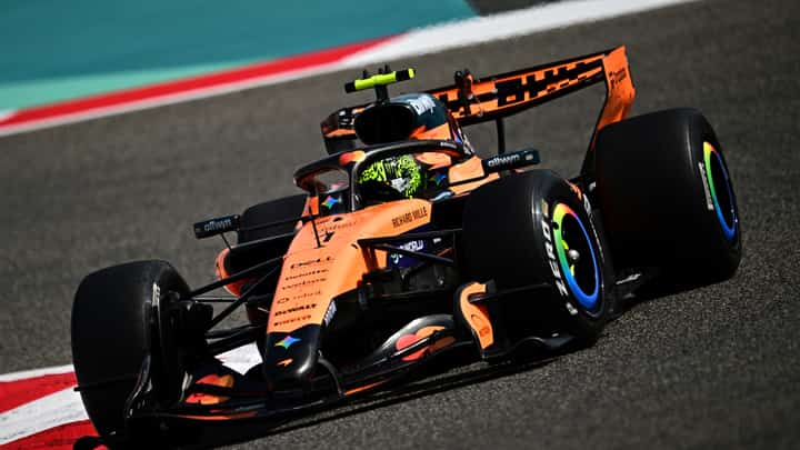 LANDO Norris drives on the second day of the Formula One pre-season testing at the Bahrain International Circuit in Sakhir.