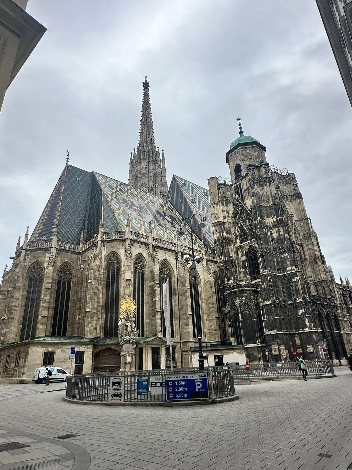 ST. Stephen’s Cathedral with the tiled roof in Vienna.