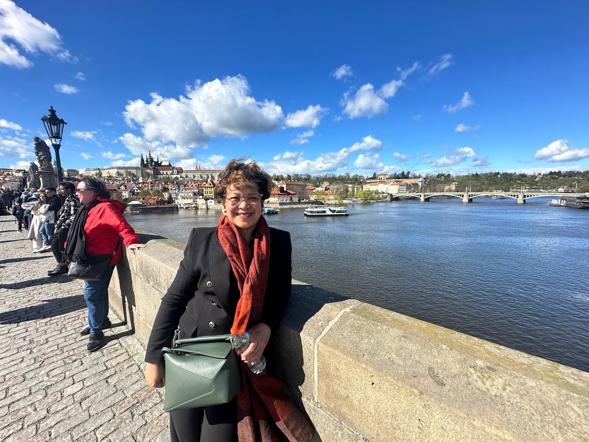 THE author at the Charles Bridge in Prague.