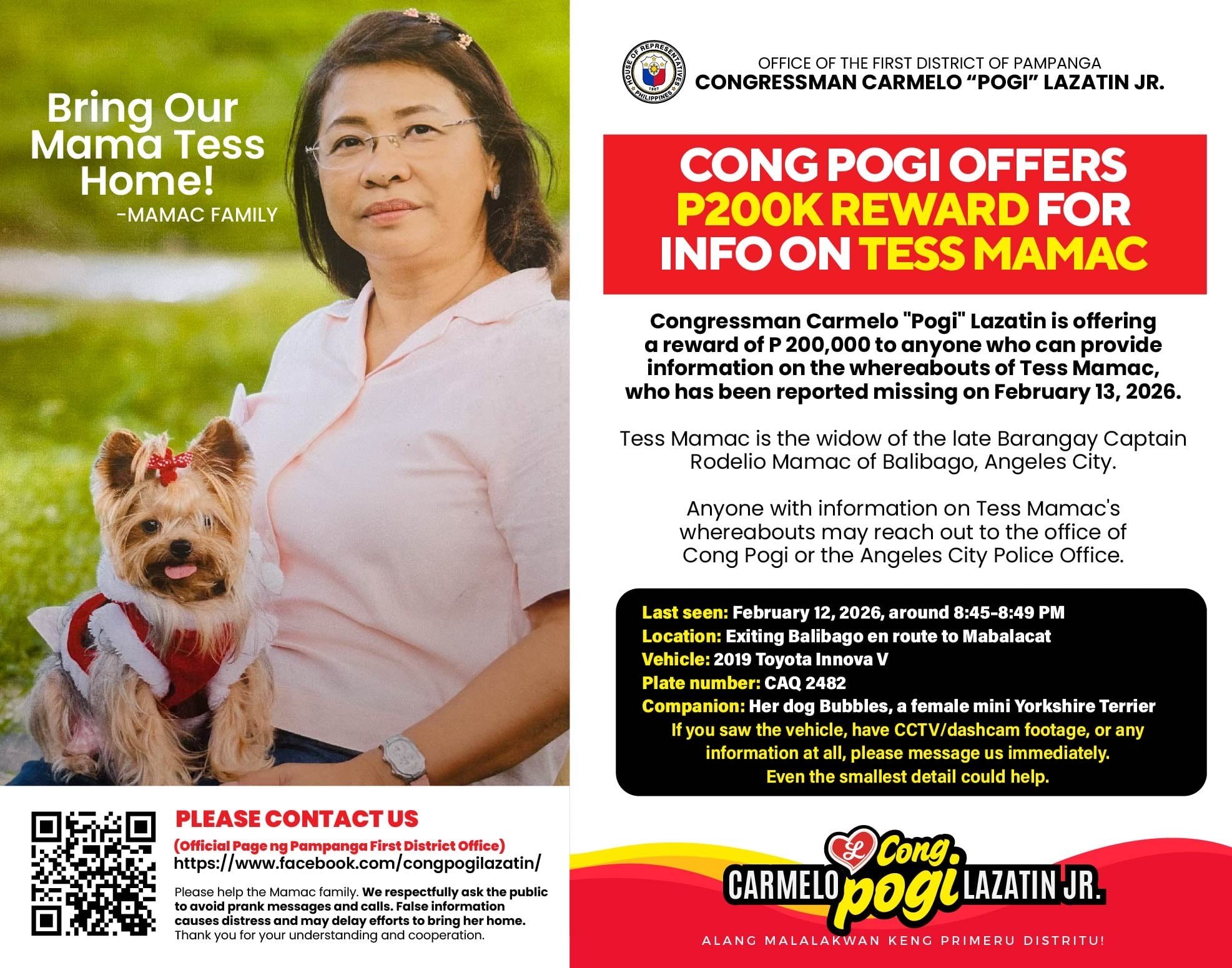 Vehicle of missing Pampanga barangay captain’s widow found in Magalang
