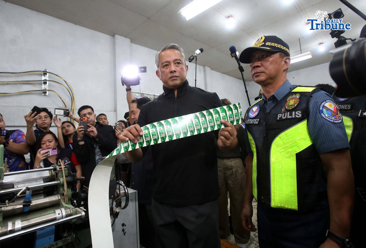 (February 16 2026) Department of the Interior and Local Government (DILG) Secretary Jonvic Remulla, with Philippine National Police Chief PGen. Jose Melencio Nartatez Jr. and Bureau of Customs Commissioner Ariel Nepomuceno, conducted a joint operation of an alleged unregistered cigarette manufacturing warehouse in Barangay Panipuan, San Fernando, Pampanga, on Monday, February 16, 2026. Photo/Analy Labor