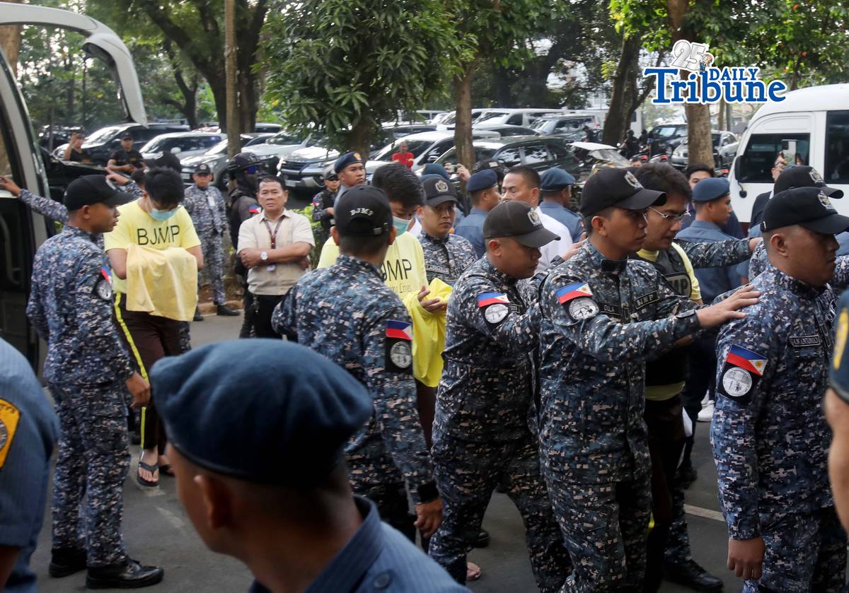 Former Senator Bong Revilla Jr., along with four co-accused, arrived at the Sandiganbayan in Quezon City on Monday, 16 February 2026, to attend his arraignment on graft and malversation charges in relation to the P92.8-million flood control anomalies. Photo/Analy Labor