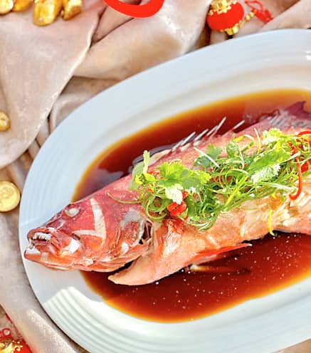 STEAMED Lapu-lapu with soy sauce