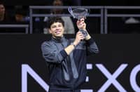 BEN Shelton celebrates after posting a come-from-behind 3-6, 6-3, 7-5 win over Taylor Fritz to rule the ATP Dallas Open.