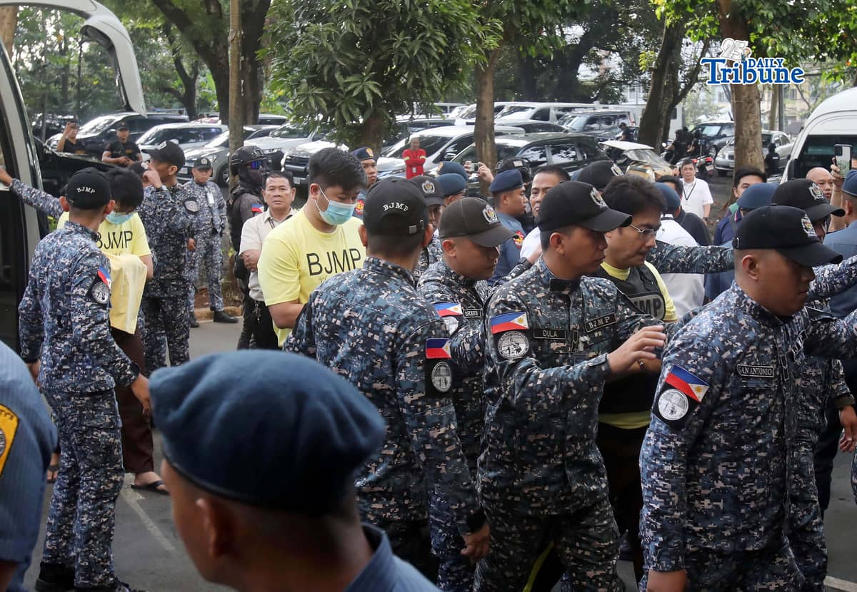 Former Senator Bong Revilla Jr., along with four co-accused, arrived at the Sandiganbayan in Quezon City on Monday, 16 February 2026, to attend his arraignment on graft and malversation charges in relation to the P92.8-million flood control anomalies. Photo/Analy Labor