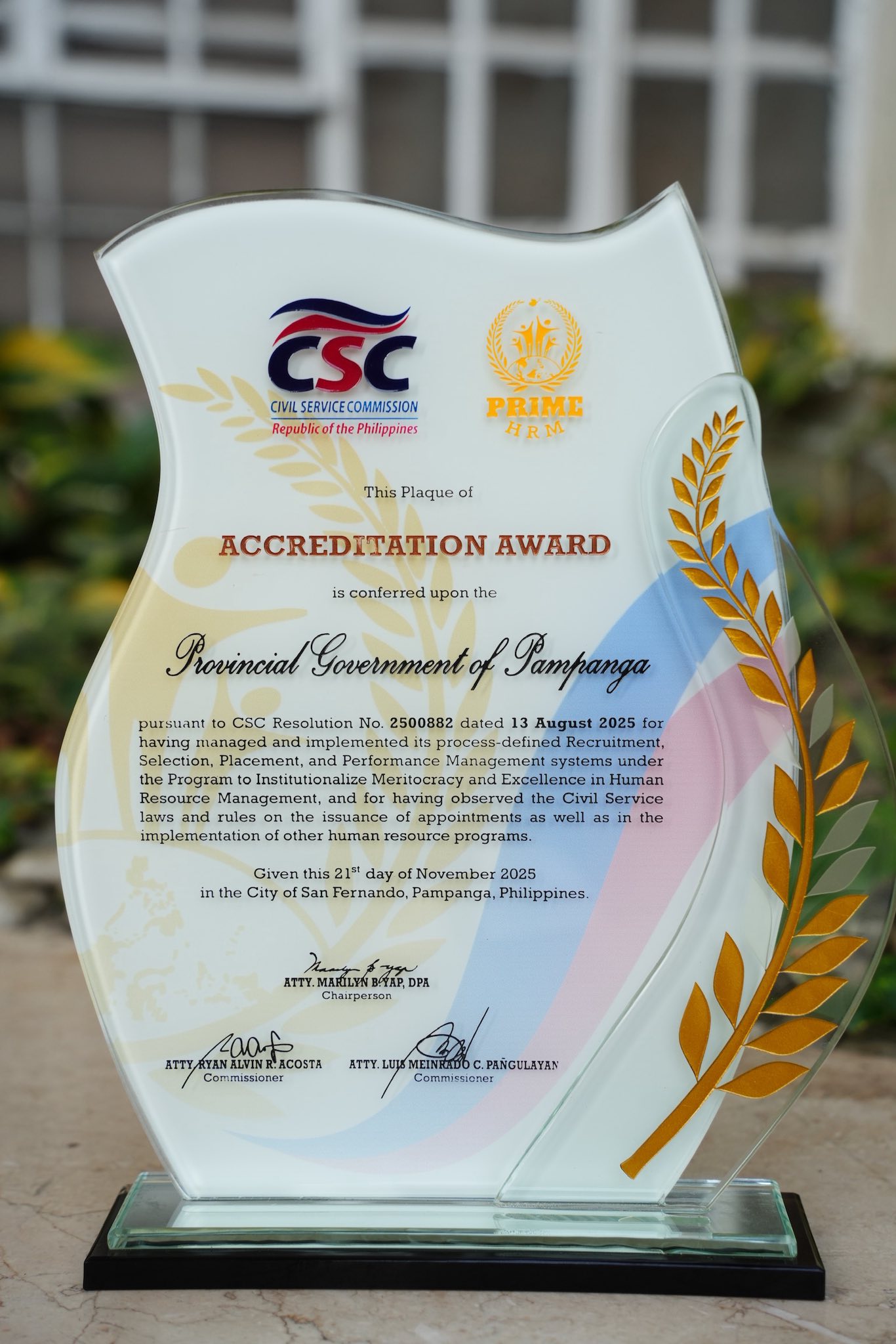 CSC fetes Provincial Government with Accreditation Award