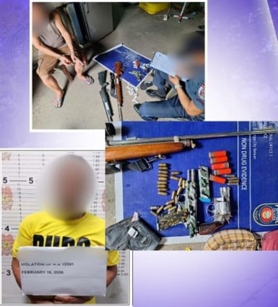 Man arrested for possession of multiple firearms, ammo in Balanga City