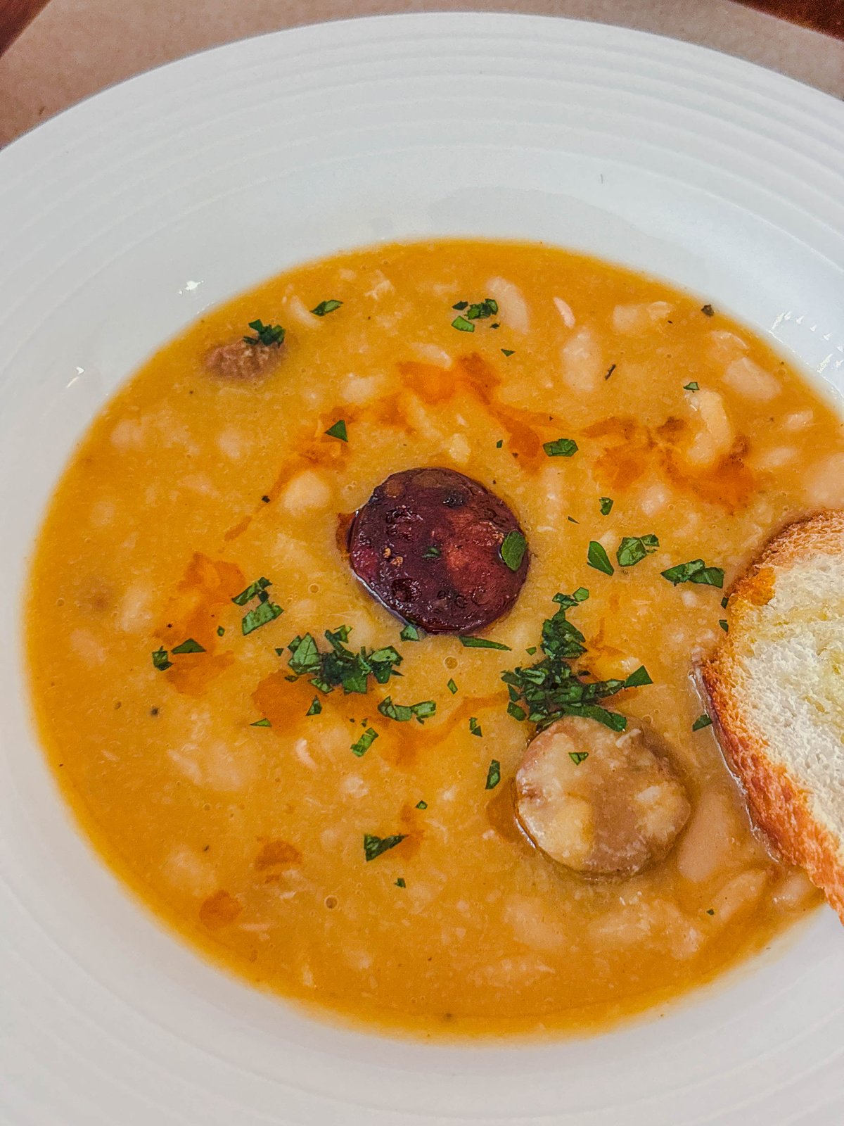 Alubias Blancas ala Fabada (Potage of White Beans, Chorizo and Jamon Serrano)
