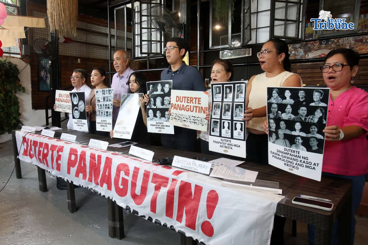 Families of victims of extrajudicial killings and human rights advocates are set to hold a press conference ahead of their delegation’s trip to The Hague, as Rodrigo Duterte faces his first hearing on the confirmation of charges before the International Criminal Court on 23 February 2026.
Photo by Analy Labor