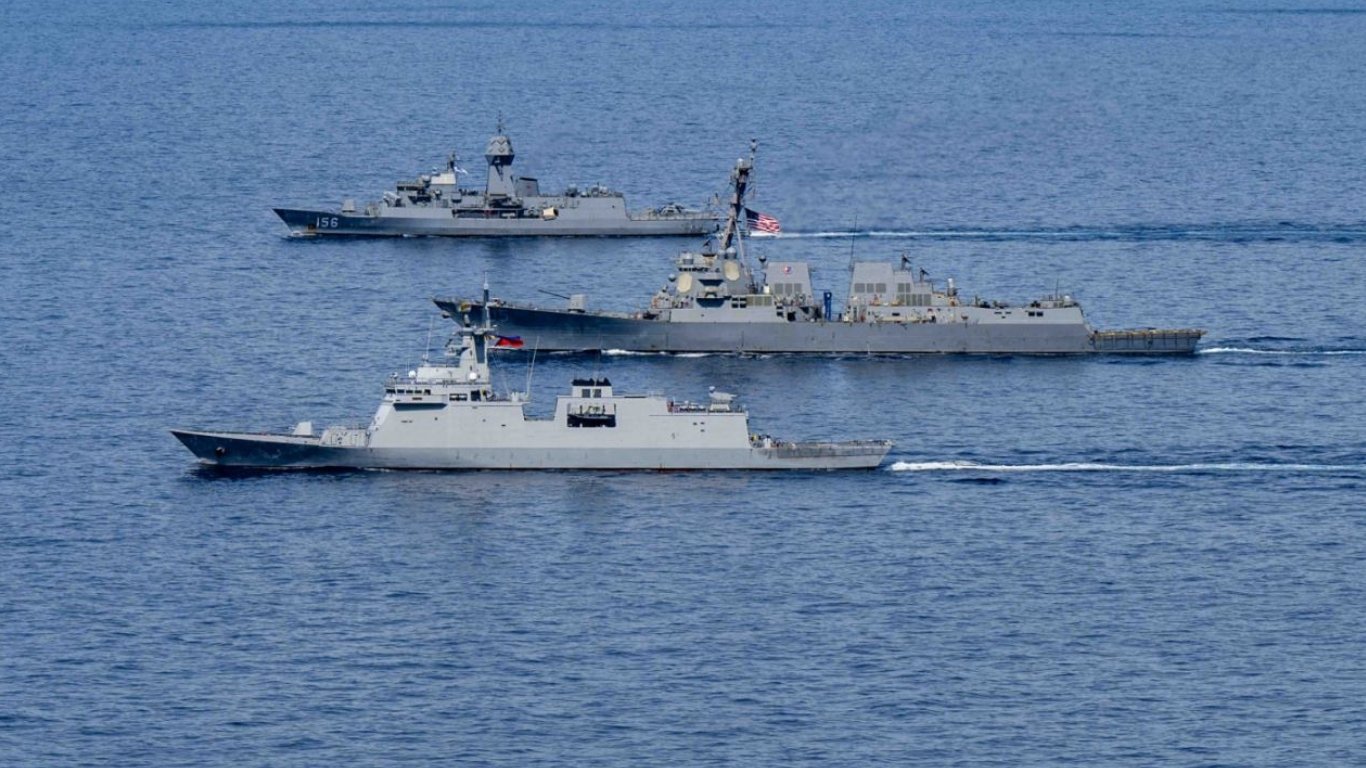 Chinese ships spy on trilateral drills