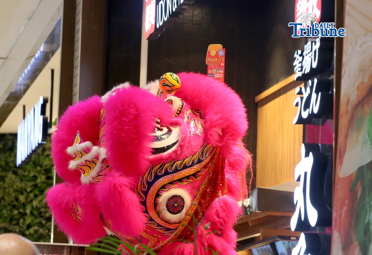 Dragon and lion dancers reach for the red envelope (ang pau), a gift from a mall tenant, as they entertain shoppers during Lunar New Year celebrations at an SM mall in Marikina City on Tuesday, 17 February 2026.
Photo by Analy Labor