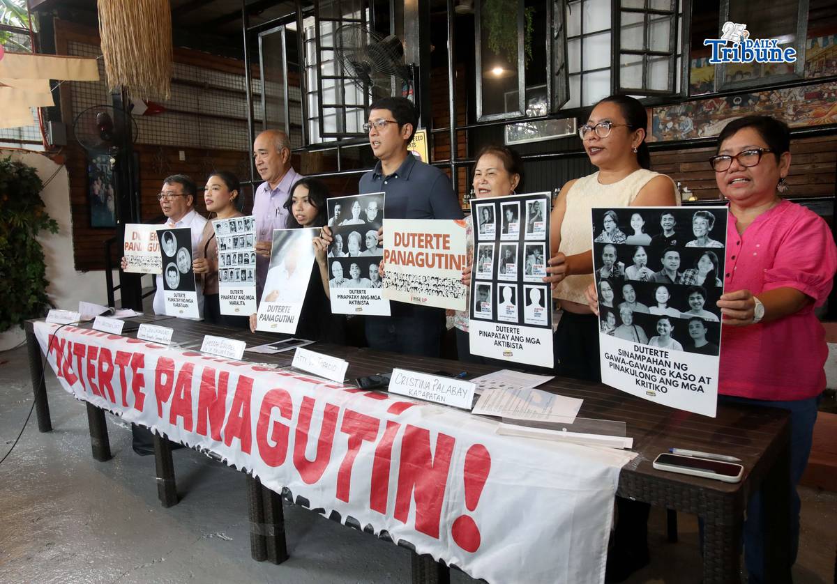 Families of victims of extrajudicial killings and human rights advocates are set to hold a press conference ahead of their delegation’s trip to The Hague, as Rodrigo Duterte faces his first hearing on the confirmation of charges before the International Criminal Court on 23 February 2026.
Photo by Analy Labor