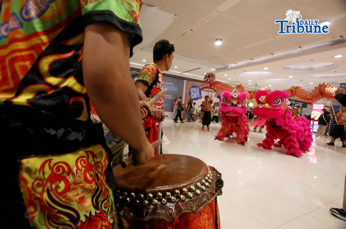Dragon and lion dancers reach for the red envelope (ang pau), a gift from a mall tenant, as they entertain shoppers during Lunar New Year celebrations at an SM mall in Marikina City on Tuesday, 17 February 2026.
Photo by Analy Labor
