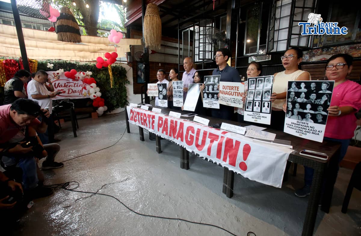 Families of victims of extrajudicial killings and human rights advocates are set to hold a press conference ahead of their delegation’s trip to The Hague, as Rodrigo Duterte faces his first hearing on the confirmation of charges before the International Criminal Court on 23 February 2026.
Photo by Analy Labor