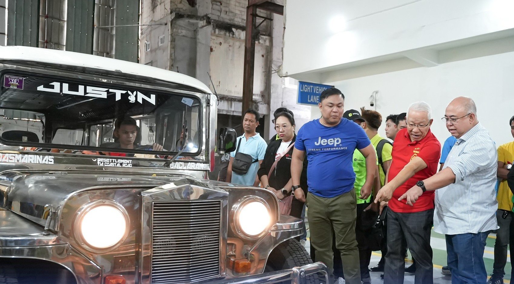 Land Transportation Franchising and Regulatory Board (LTFRB) Chairperson Atty. Vigor D. Mendoza II during a demonstration of roadworthiness inspection on PUVs held last January 29.