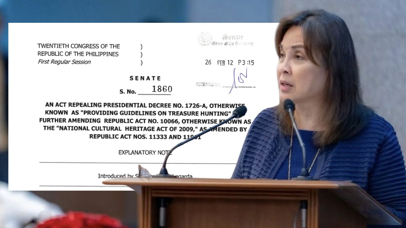 SENATOR Loren Legarda seeks to protect cultural heritage from commercial exploitation.