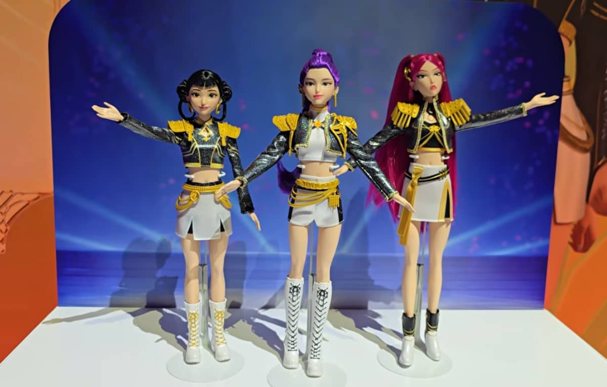 Mattel's KPop Demon Hunters dolls display at Toy Fair 2026.