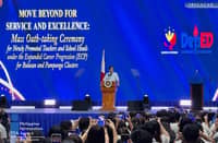 PRESIDENT Ferdinand R. Marcos Jr. attends ceremony for teachers and school heads under Expanded Career Progression program in Bulacan.
