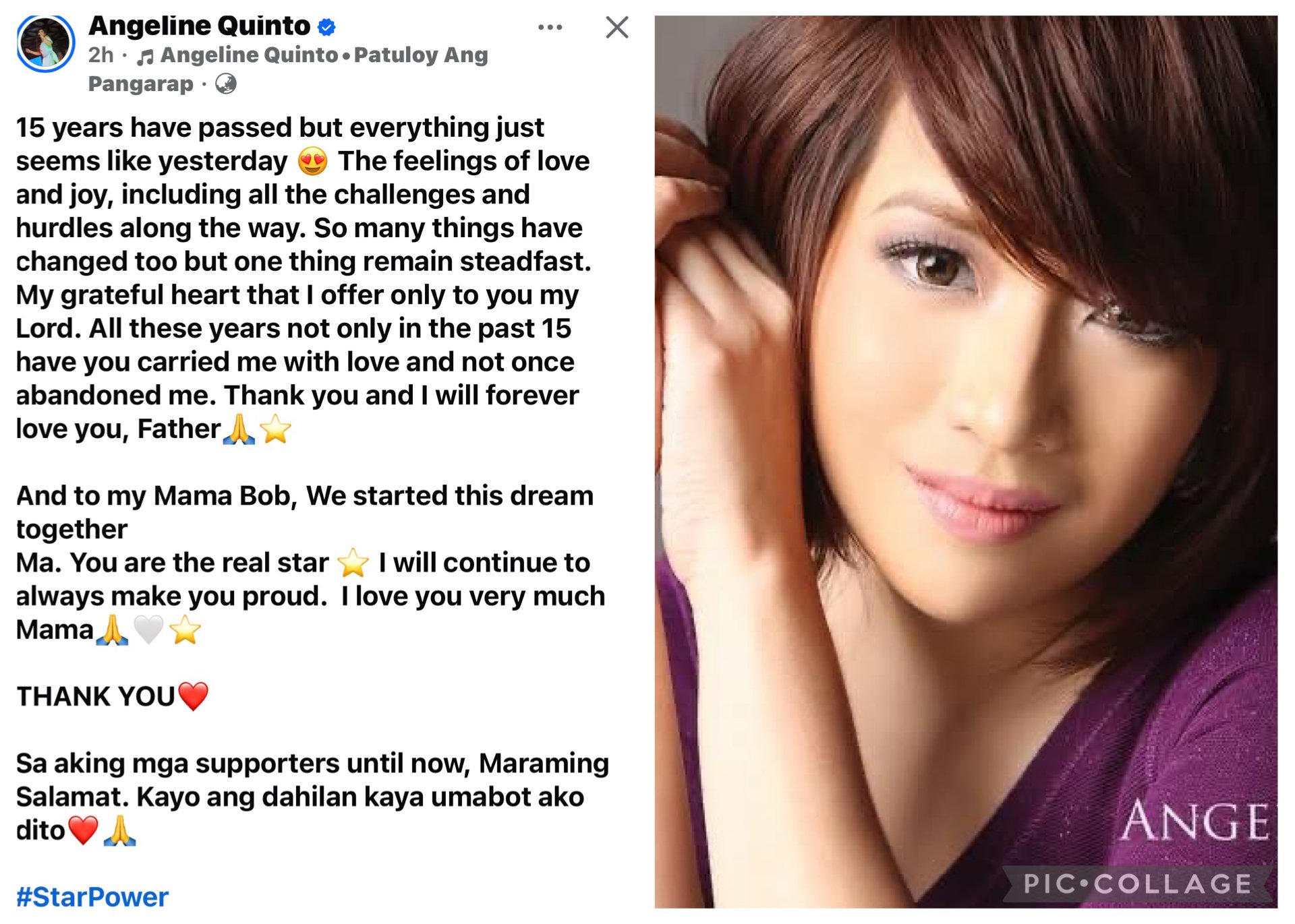 Angeline Quinto celebrates 15 years in the spotlight
