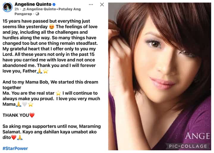 Angeline Quinto celebrates 15 years in the spotlight