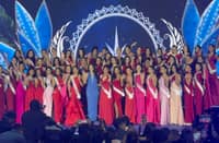 BATCH 2026 candidates of Miss Universe Philippines with reigning queen Ahtisa Manalo.