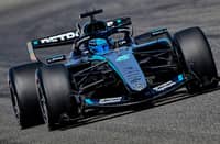 GEORGE Russell steers his Mercedes during pre-season testing at the Bahrain International Circuit.