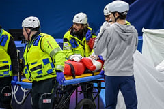 Polish speedskater stretchered off after competitor’s blade strikes her face