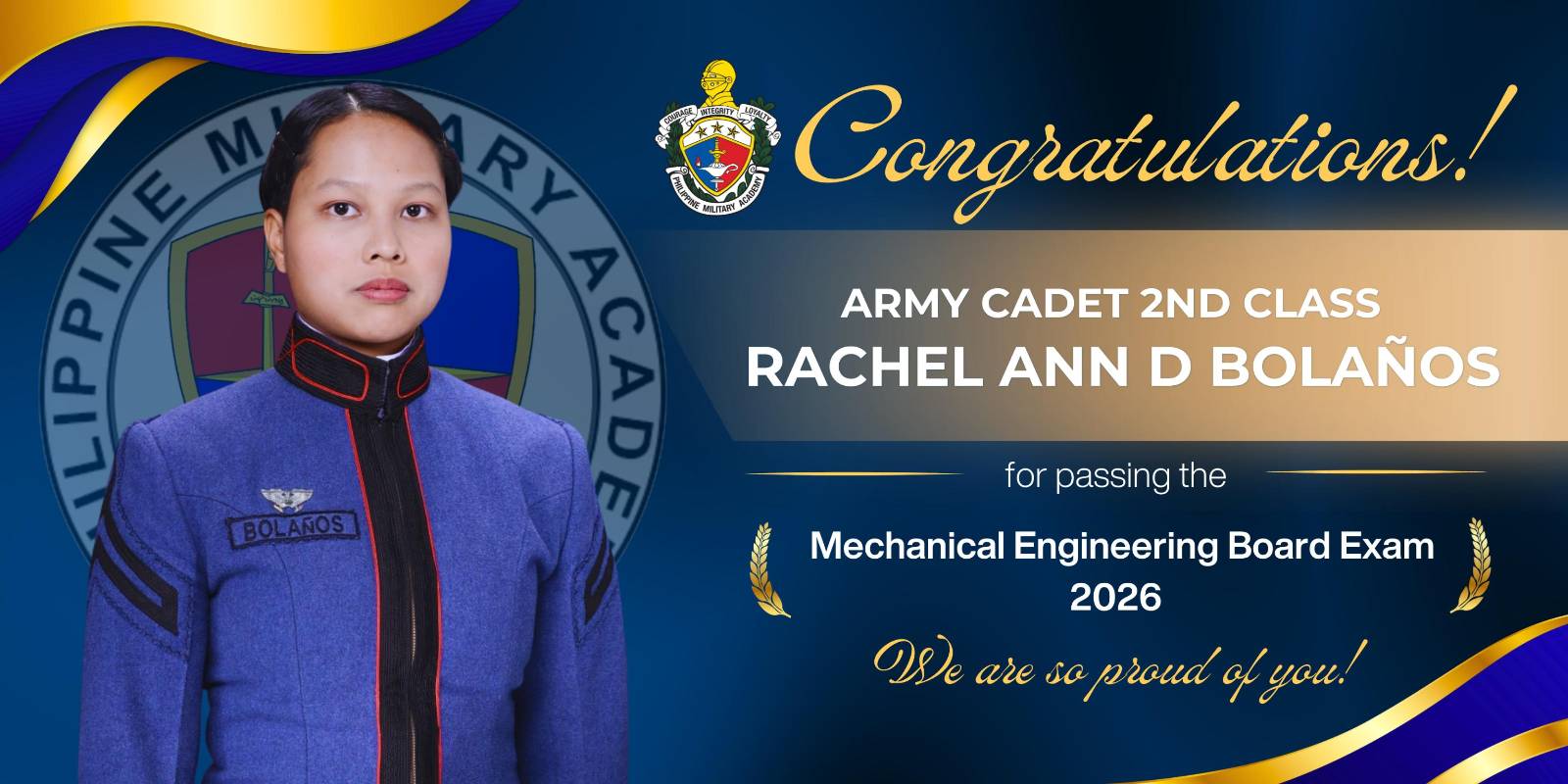 PMA cadet passes Mechanical Engineer Licensure Exam in training