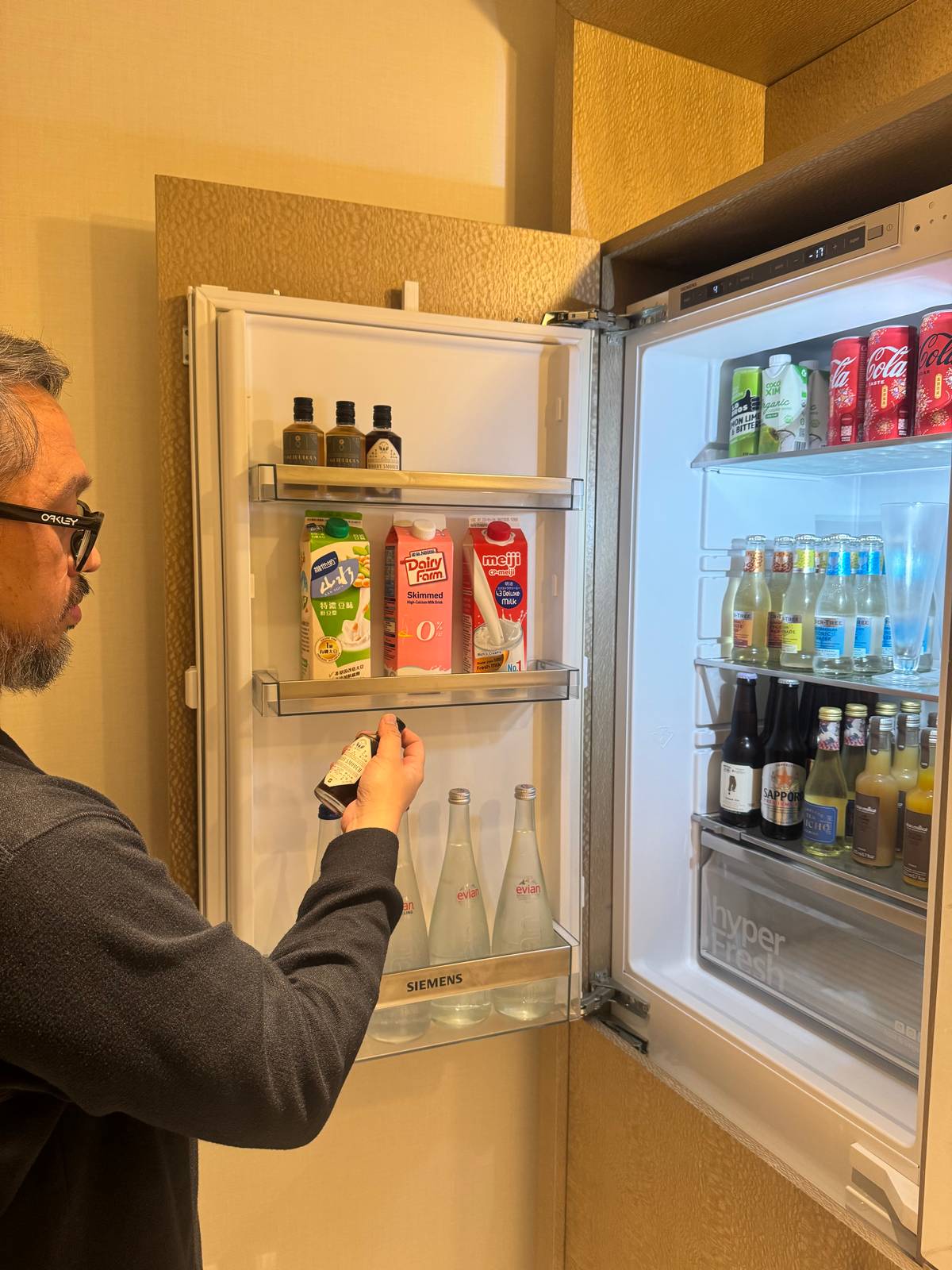 NOTHING ‘mini’ about it. The pantry in the Hong Kong Suite comes fully loaded — with mixers, sparkling tea and more than a few temptations.