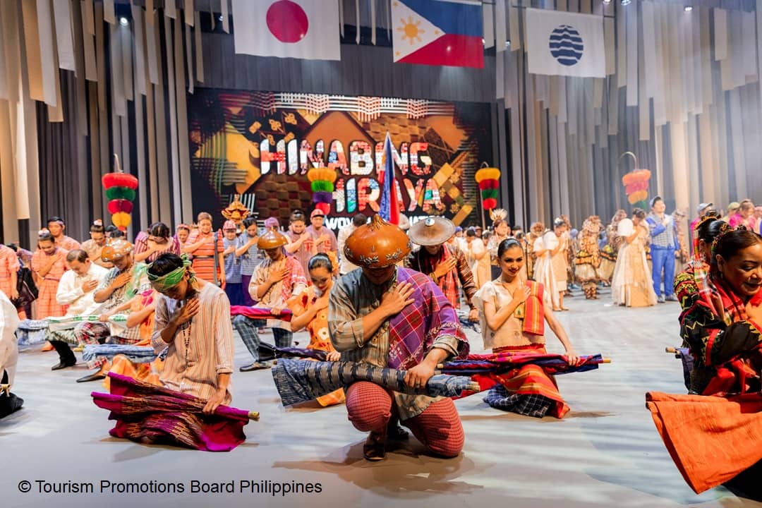PHILIPPINE Pavilion at the Expo 2025 featuring 200 handwoven textiles representing the Philippines’ 18 regions.
