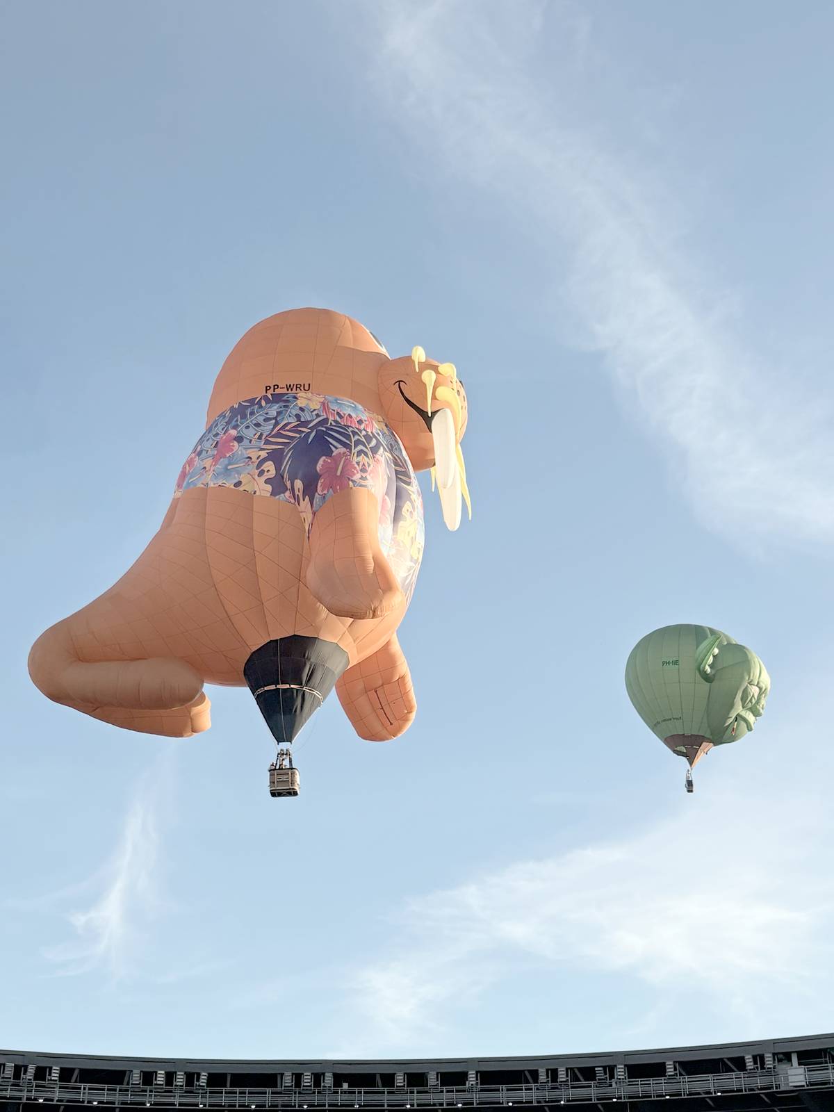 WALRUS from the skies Brazilian pilot Luiz Assis brought a hot air balloon called Walrus to the Philippines to the delight of the children watching the event.
