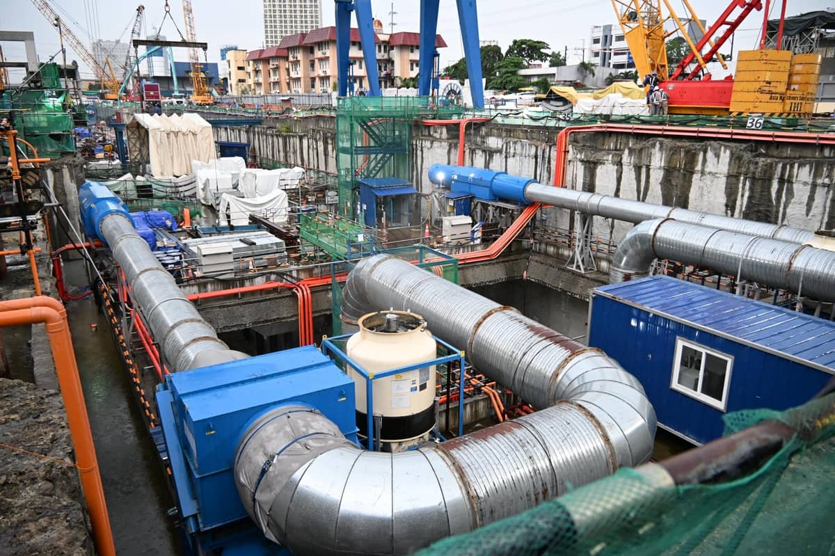 ONGOING construction of the Metro Manila Subway Project at Camp Aguinaldo, Quezon City.