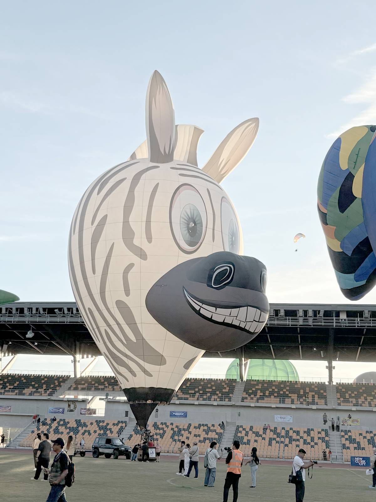 ZEBRA sees you The zebra hot air balloon with a funky face is named Mister Z, owned and managed by Pilot Dan Stukas from the United States of America.