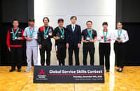 CHAMPIONS from different countries gather on stage at the Global Service Skills Contest in Tokyo, Japan.