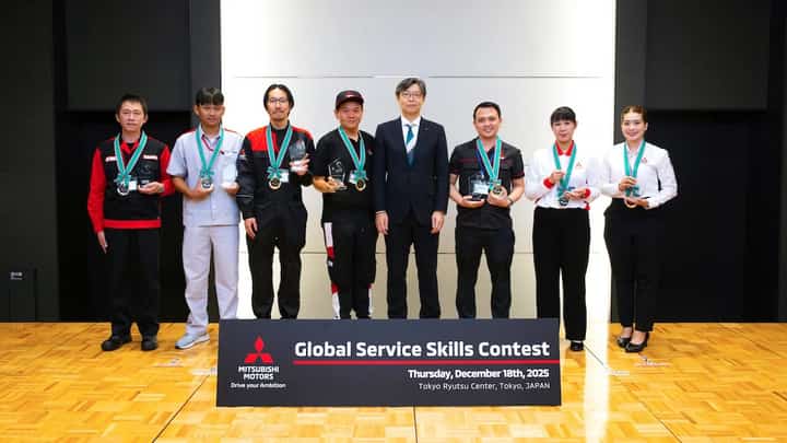 CHAMPIONS from different countries gather on stage at the Global Service Skills Contest in Tokyo, Japan.