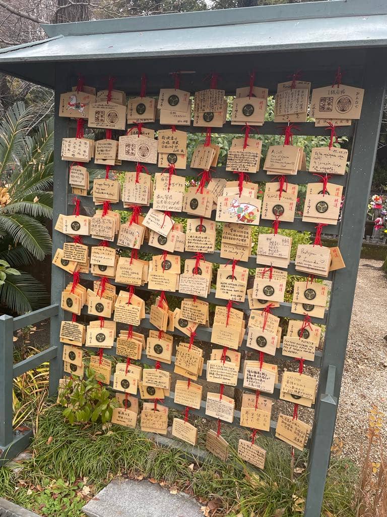 PRAYERS offered for children represented by statues in the garden.
