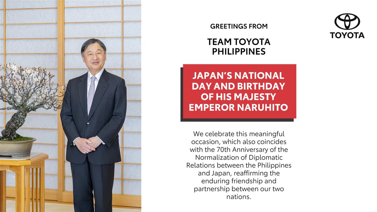 Team Toyota Philippines: Japan’s National Day and Birthday of His Majesty Emperor Naruhito