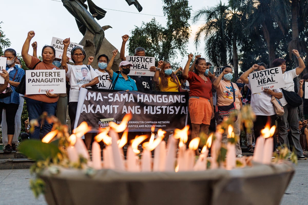 Drug war victims’ families hold vigil ahead of Duterte’s ICC pre-trial hearing