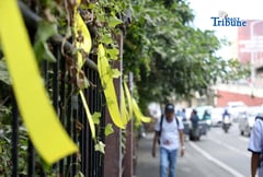 Yellow ribbons along EDSA