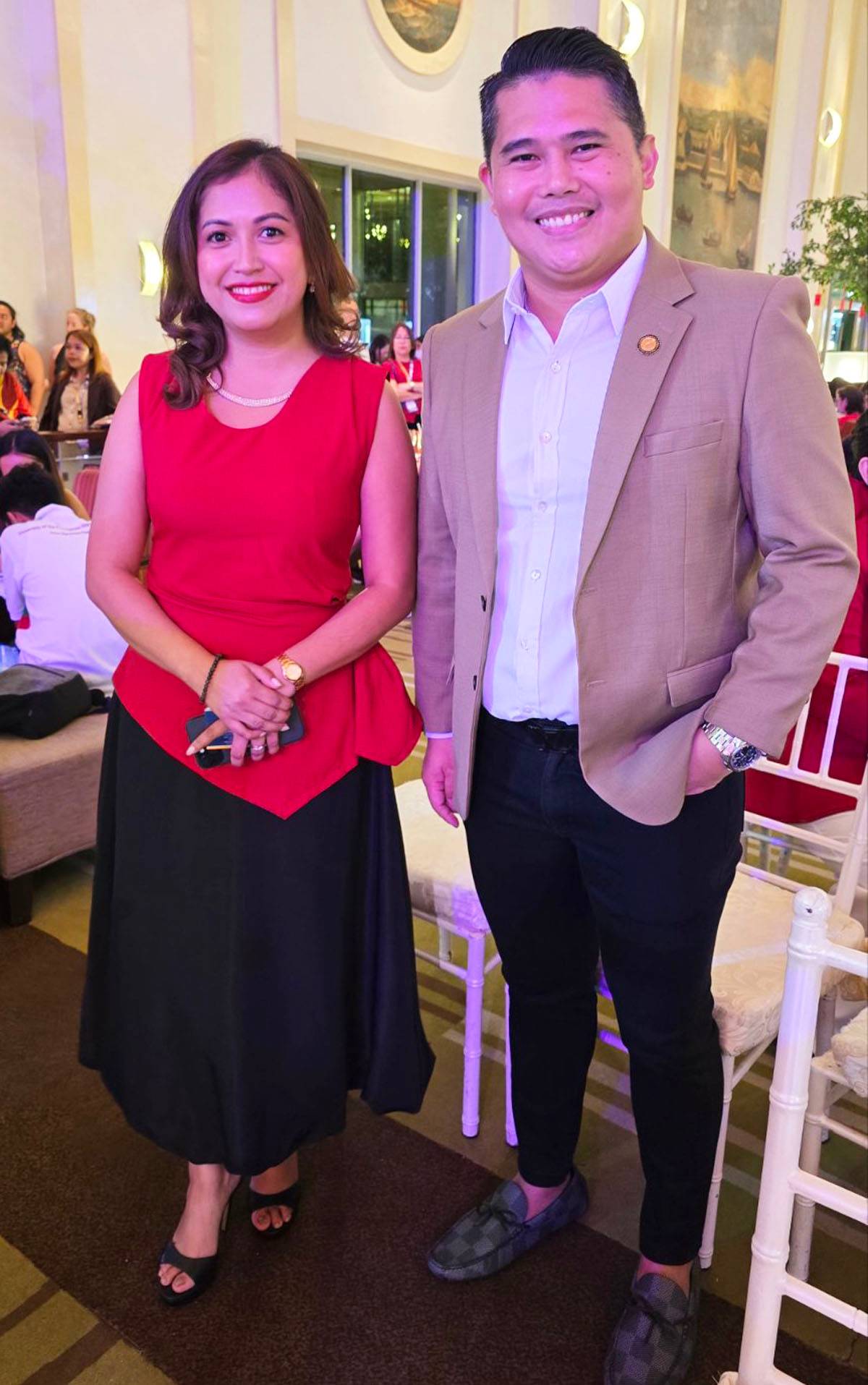 KRISTELLE Armamento, Waterfront Hotel Group sales manager and Mark Ynoc, Mandaue Chamber president.