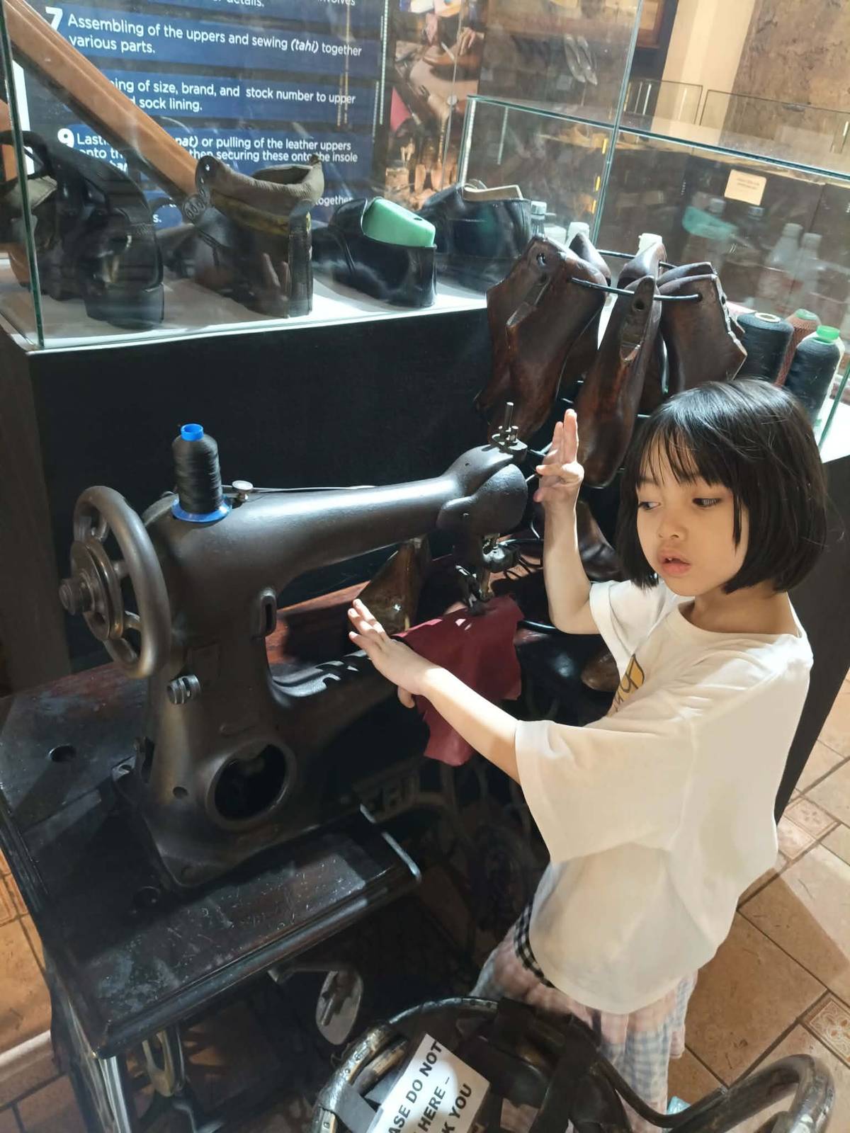 TRADITIONAL shoemaking machine.