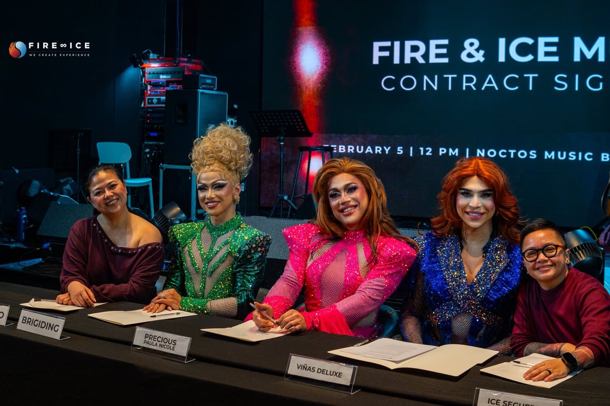 Precious Paula Nicole, Viñas DeLuxe, and Brigiding sign with Fire and Ice Entertainment on 5 February as the newly launched supergirl group Divine Divas.