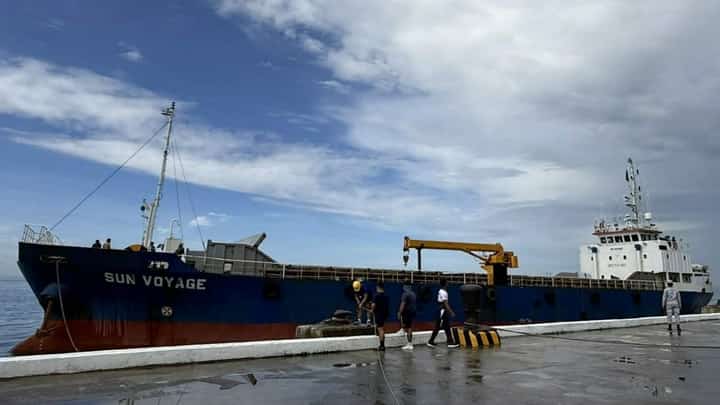A CARGO vessel carrying at least 3,000 master cases of smuggled cigarettes remains docked at the Ensign Majini Pier of the Western Mindanao Naval Command following a successful maritime interdiction.