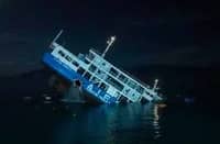 The half-sank MV Trisha Kerstin 3 in the waters of Basilan.
