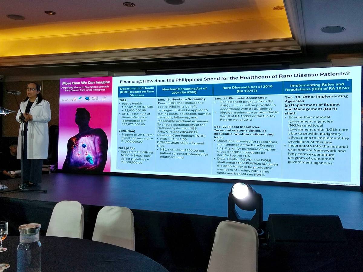 Dr. Melanie Alcausin from National Institutes of Health discussed the challenges of rare disease healthcare in the Philippines.