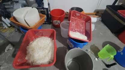 BIG HAUL. Some of the ingredients in manufacturing shabu that were found inside a raided laboratory in Valenzuela City on Feb. 22, 2026. The Philippine National Police on Thursday (Feb. 26) vowed to go after the syndicate behind the operation.