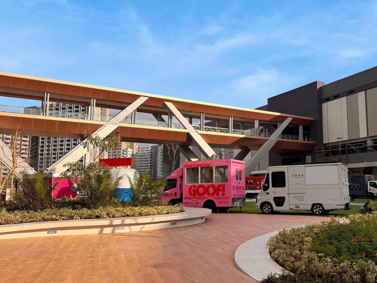 OPEN layout with food trucks.