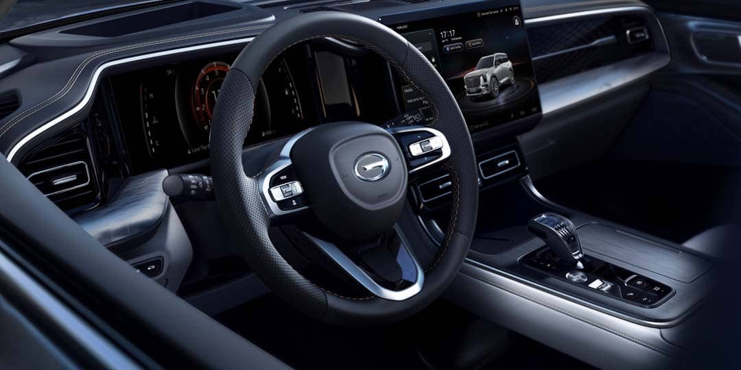 INTERIOR of the GS8 HEV shows its digital display and cabin layout previewed to dealers during the conference.